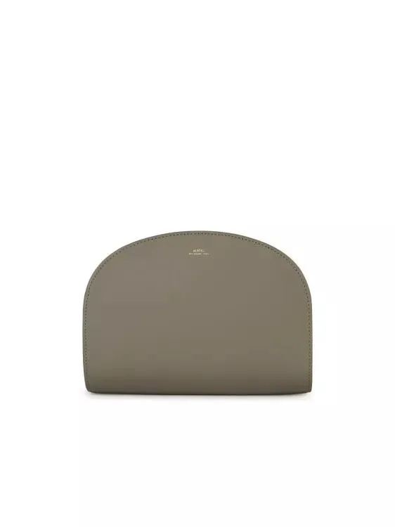   A.P.C.  'Demi Lune' Green Leather Crossbody Bag Green  Crossbody Bag 
