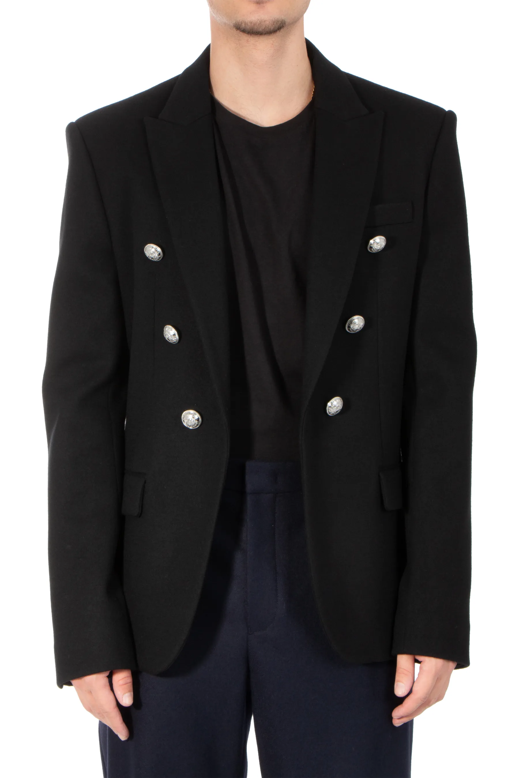 BALMAIN Slim Fit Virgin Wool & Cashmere Blazer  