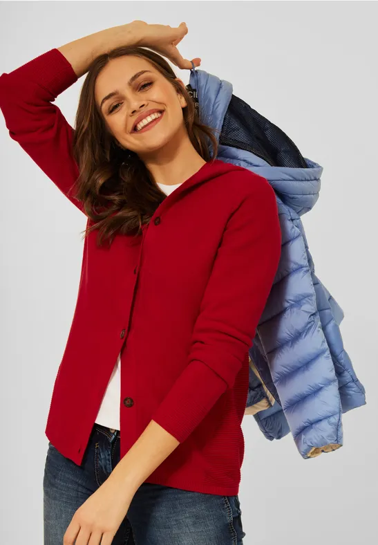 Cardigan im Strukturmix
