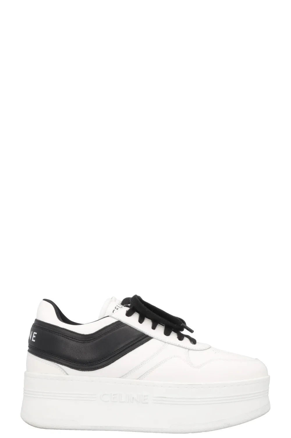 CELINE Block Logo Plateau Sneakers White