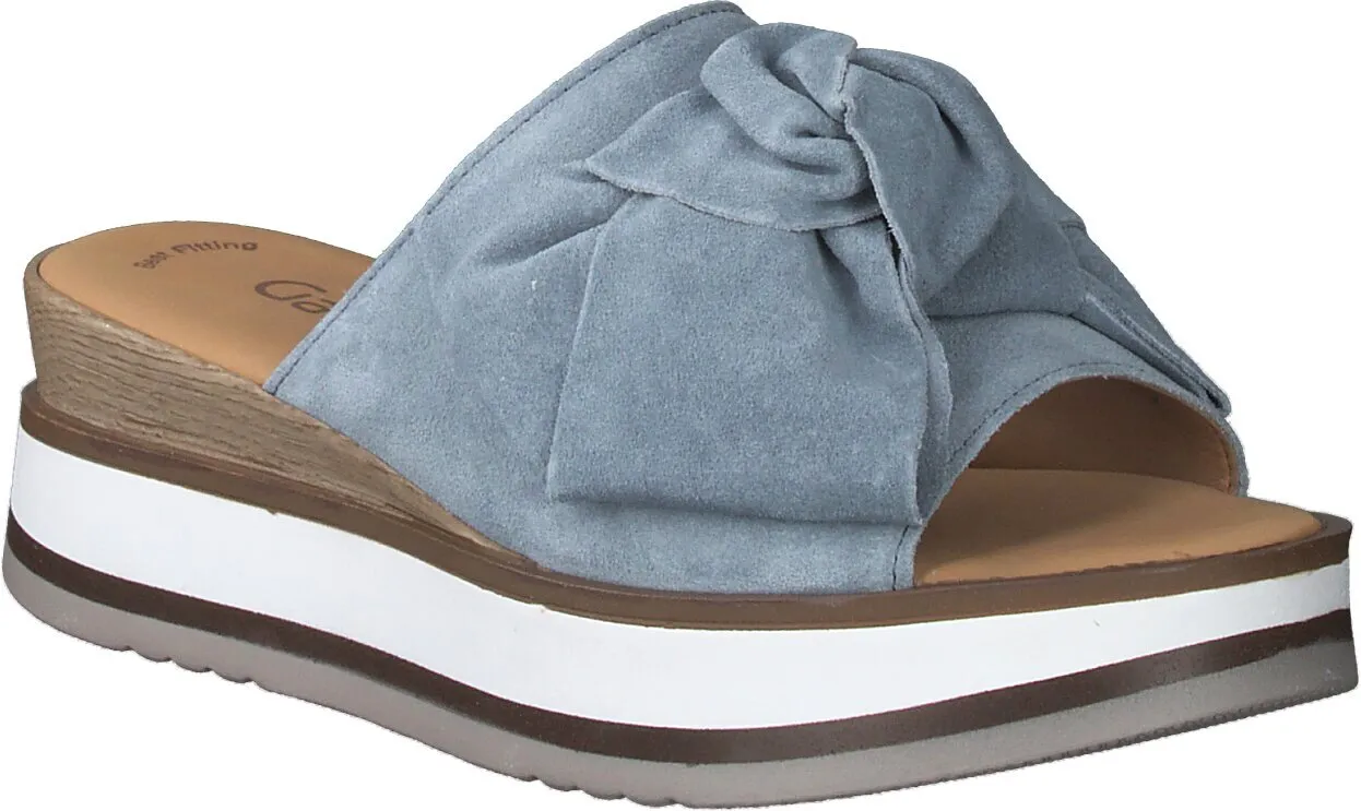 Damen-Pantoletten aus Leder 180142904910 (Blau)