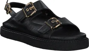 Damen-Sandalen aus Leder 184001979600 (Schwarz)
