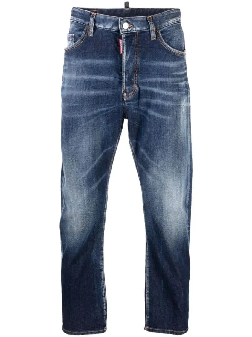   Dsquared2  Indigo Blue Cotton Washed Denim Jeans Blue  Jeans 