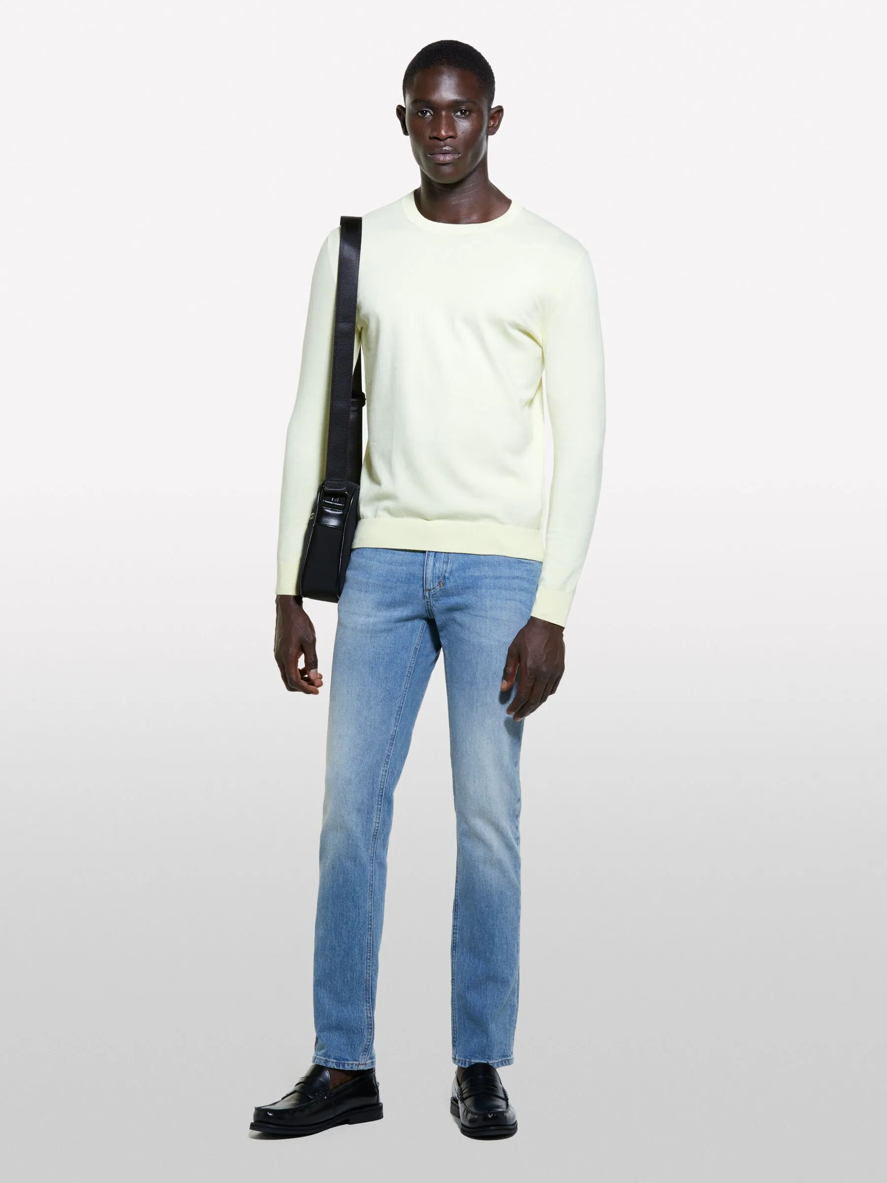 Einfarbig gelber Pullover, Gelb 