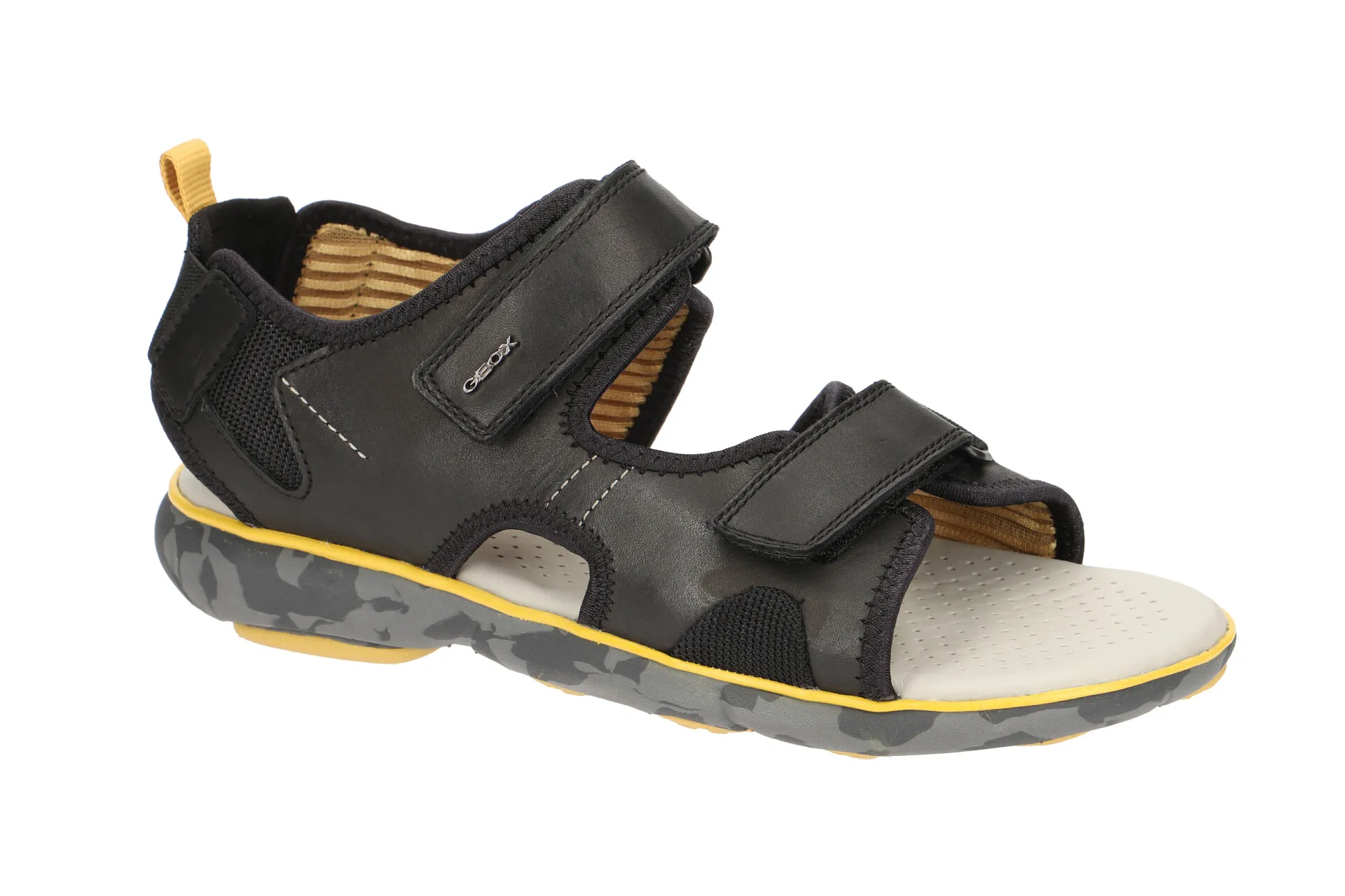 Geox Nebula Herren Sandale schwarz gelb