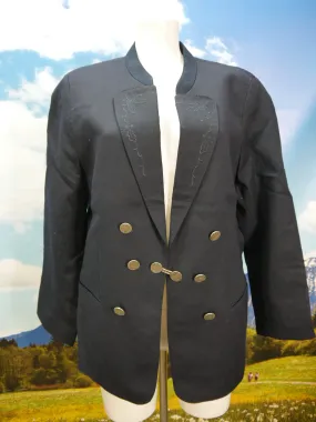 Hirmer München blau mit Stickerei und Münzknöpfe Trachtenjacke Jacke Gr.54