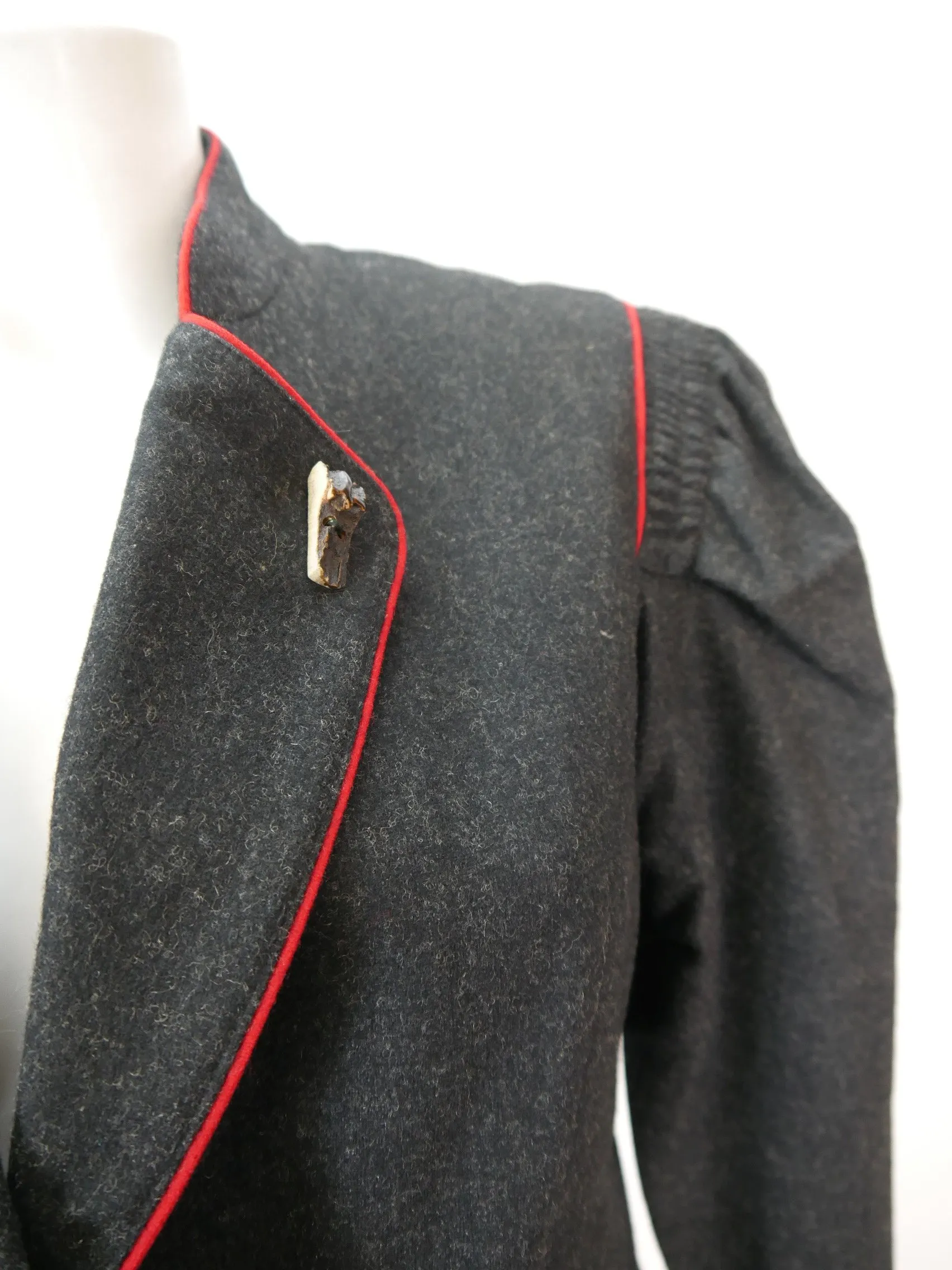 Hopfgartner schwarz Janker mit Hirschhornknöpfe Trachtenjacke Jacke Gr.38