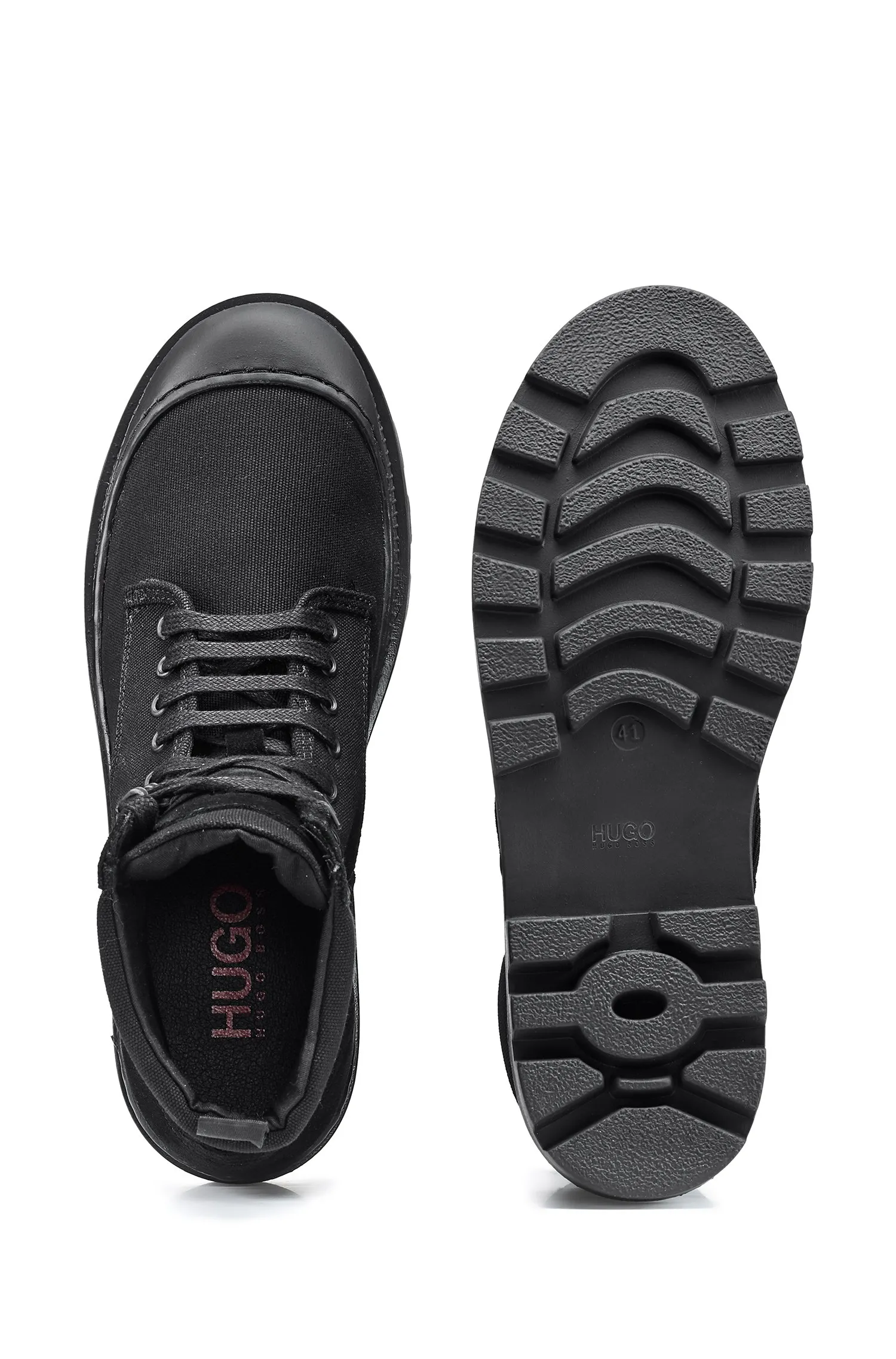 HUGO Canvas Lace-Up Boots Bustler  