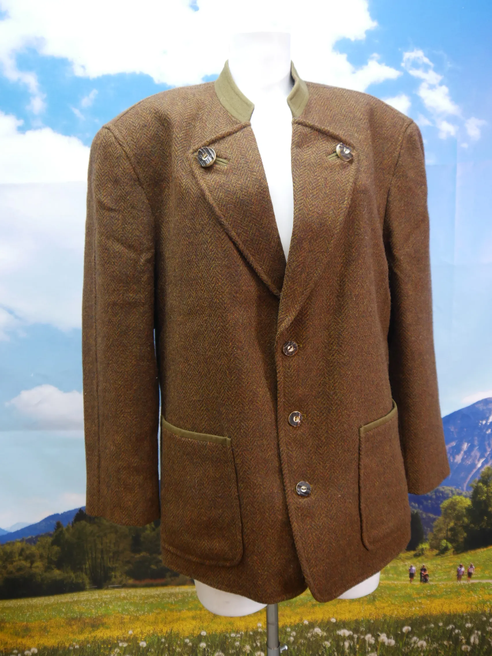 Julius Lang neuwertig Janker Hirschhornknopf herrliche Trachtenjacke Jacke Gr.25/50