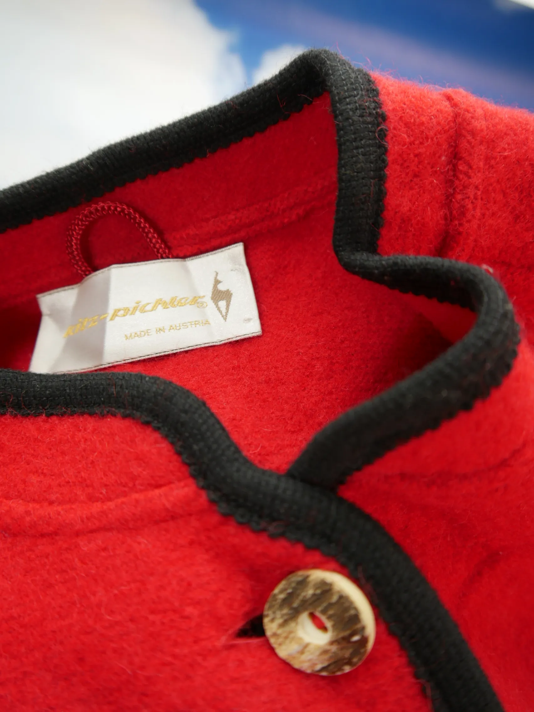Kitz Pichler neuwertig Schurwolle leuchtend rot fesche Trachtenjacke Jacke Gr.44