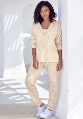LASCANA Sweatjacke in beige