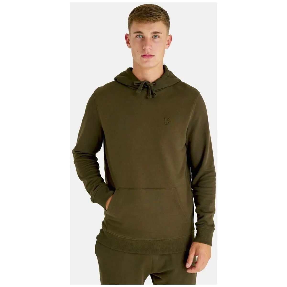 Lyle & Scott - ML416TON TONAL PULLOVER HOODIE-W485 OLIVE
