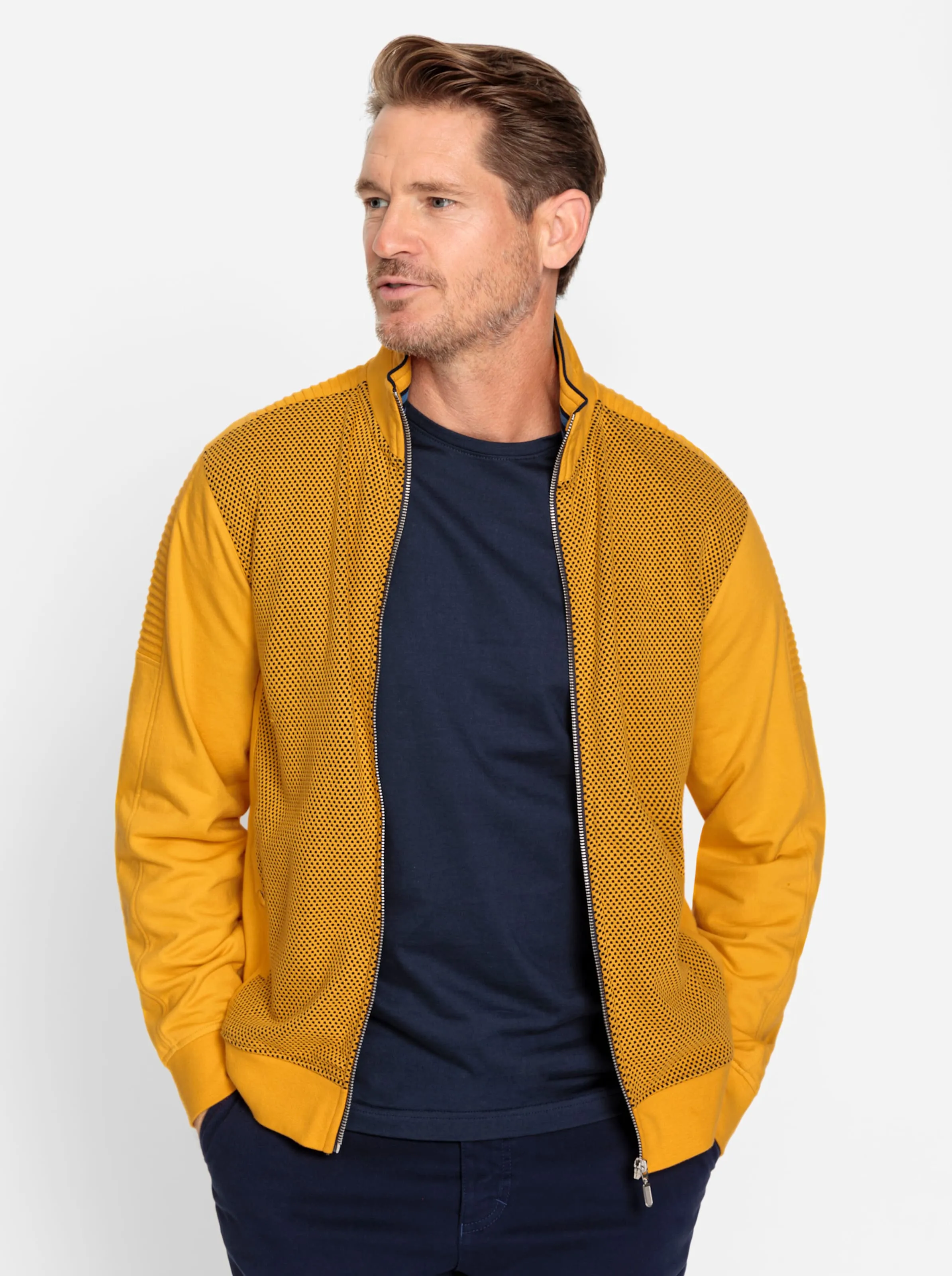 Marco Donati Sweatjacke in ocker