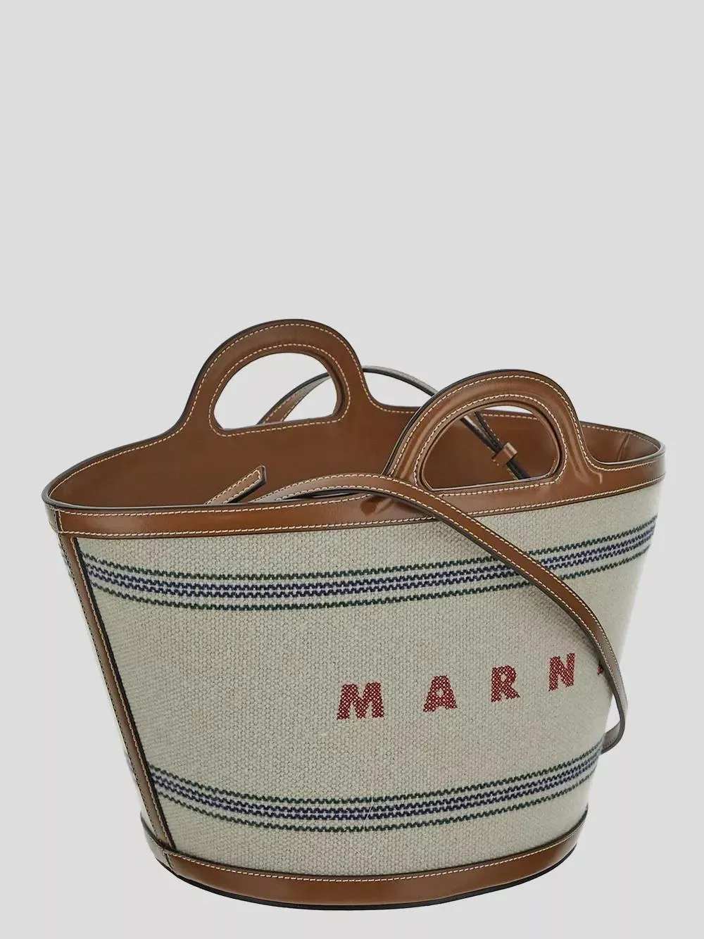   Marni  Kleine Tasche Tropicalia mit Schriftzug Beige  Tote 