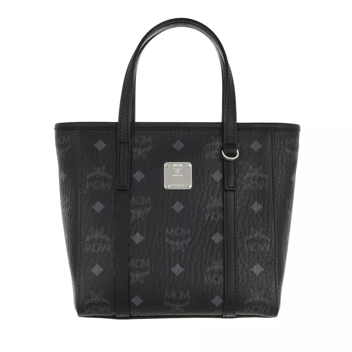   MCM  Aren Visetos Shopper Mini Black  Tote 