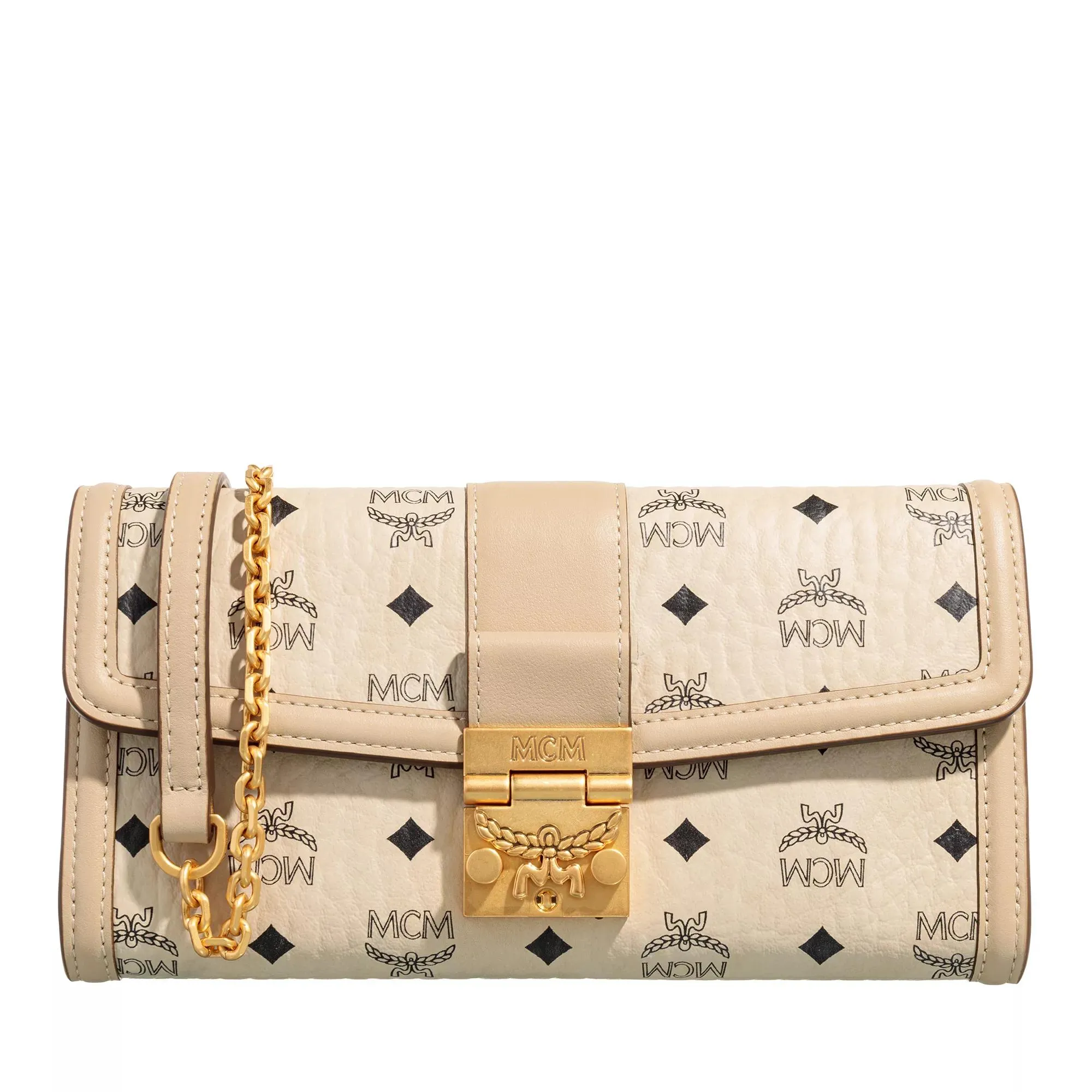   MCM  Tracy Vi Woc Lrg I8 Beige  Wallet On A Chain 