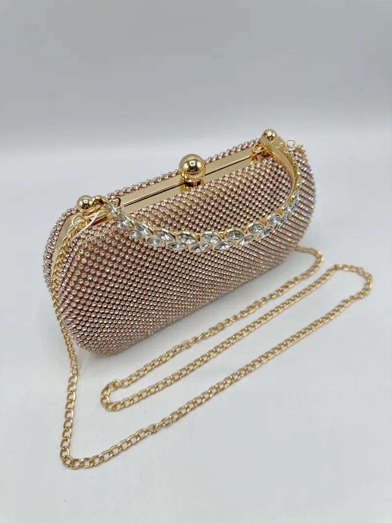 Minaudière-Tasche mit Strasssteinen