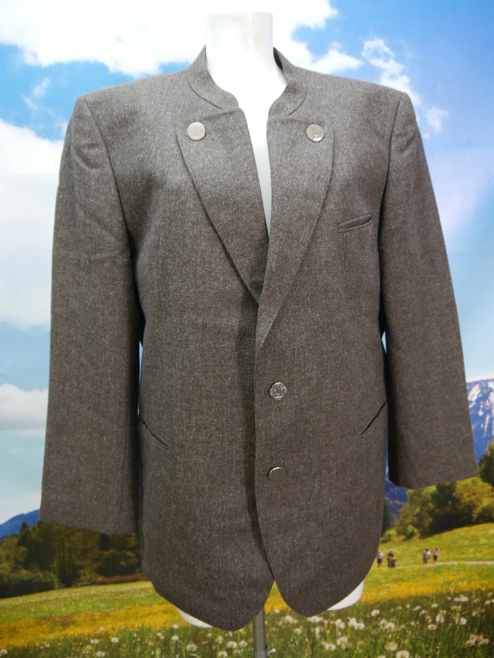 Mühlpointner neuwertig braun mit Wappenknöpfe klasse Trachtenjacke Jacke Gr.50