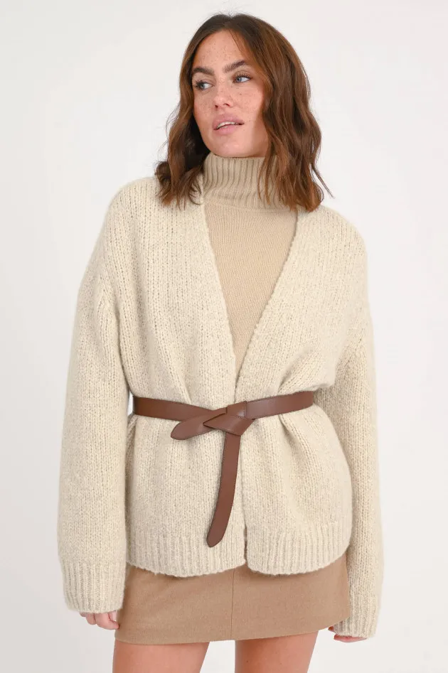 Oversize Cashmere Weste in Natur