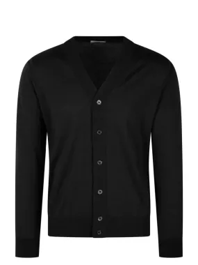  Paolo Pecora  V-Neck Cardigan Black  Strickjacke 