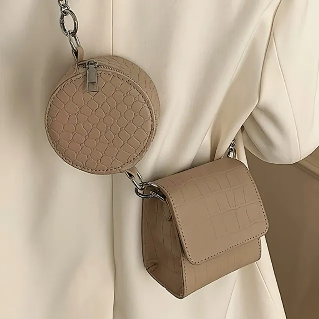 SALE50 Kleine Tasche mit Doppelkrokodil