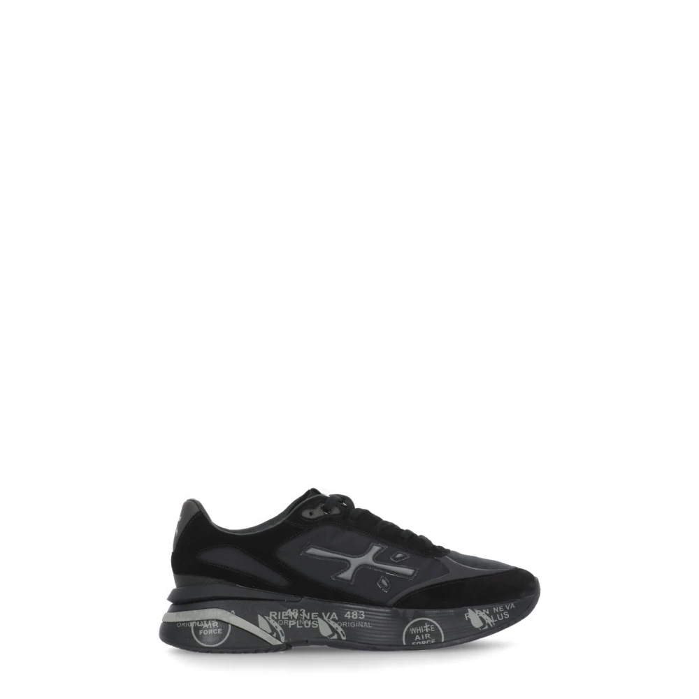 Schwarze Wildleder- und Technikstoff-Sneakers für Männer