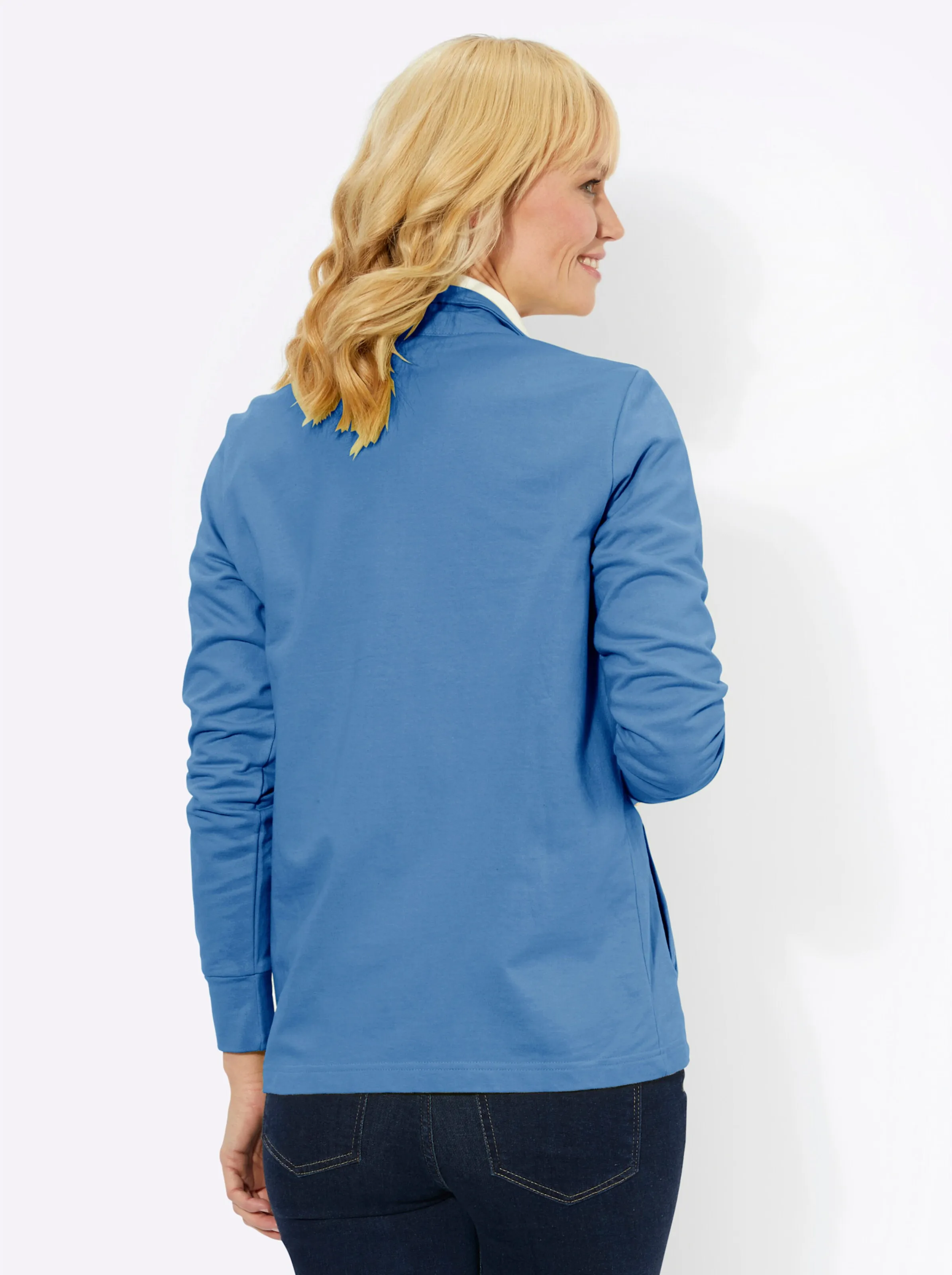 Sweatjacke in mittelblau