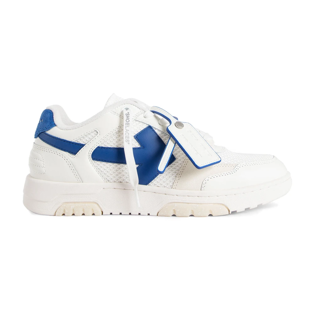Weiß Blau Mesh Leder Sneakers