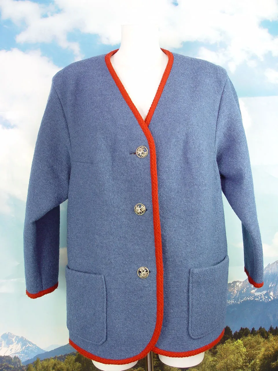 wenig getragen, dick und warm TOP Walkjacke fesche Jacke Trachtenjacke Gr.42