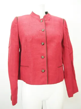 Zeiler rot Leinen mit Stehkragen faszinierende Damen Leinen Trachtenjacke Gr.40